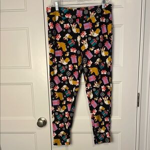 NWT Terra & Sky Festive Holiday Corgi Dog and Gift Leggings Size 0X (14W)